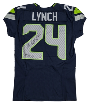 2013 Marshawn Lynch Game Used (9/15/13) 3 TD GAME! Super Bowl Champs Jersey (PSA/DNA and Seahawks loa)